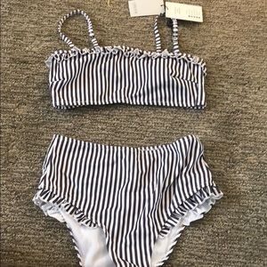 Floralkini bikini navy and white striped